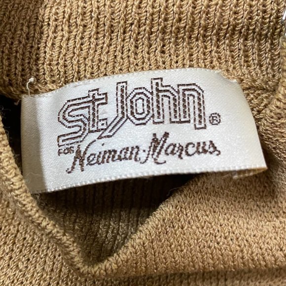 St. John Brown Wool Blend Turtleneck Pencil Dress - Picture 8 of 11
